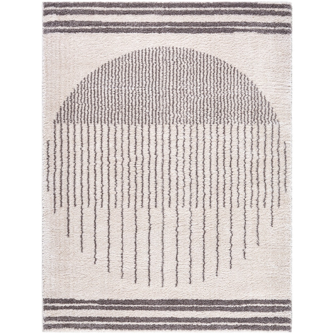 ENSO3 Machine Washable Modern Shaggy Charcoal Area Rug Flat