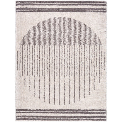ENSO3 Machine Washable Modern Shaggy Charcoal Area Rug Flat