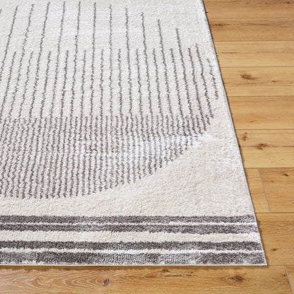 ENSO3 Machine Washable Modern Shaggy Charcoal Area Rug Front