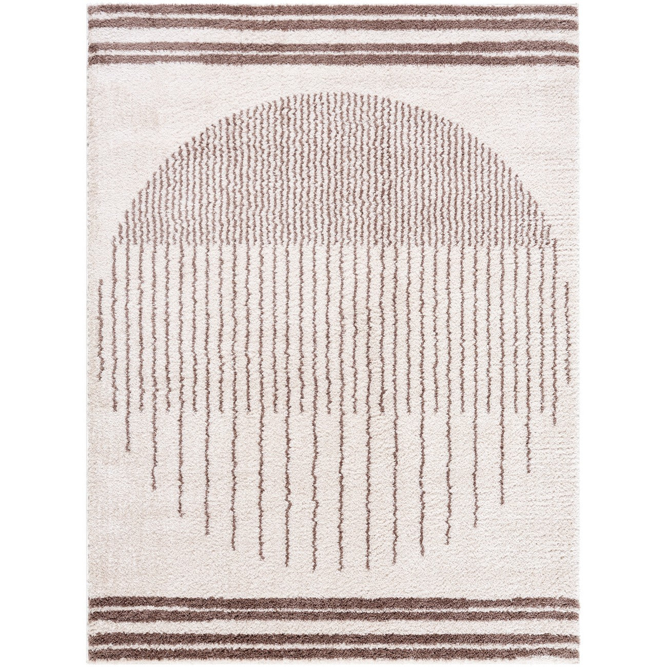 ENSO3 Machine Washable Modern Shaggy Dark Brown Area Rug Flat