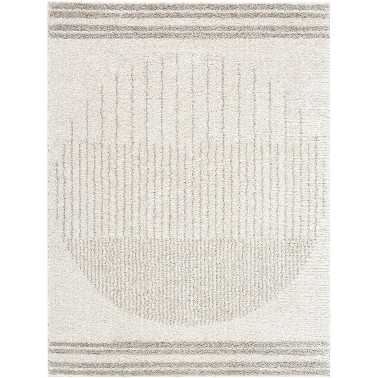 ENSO3 Machine Washable Modern Shaggy Medium Grey Area Rug Flat