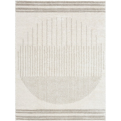 ENSO3 Machine Washable Modern Shaggy Medium Grey Area Rug Flat