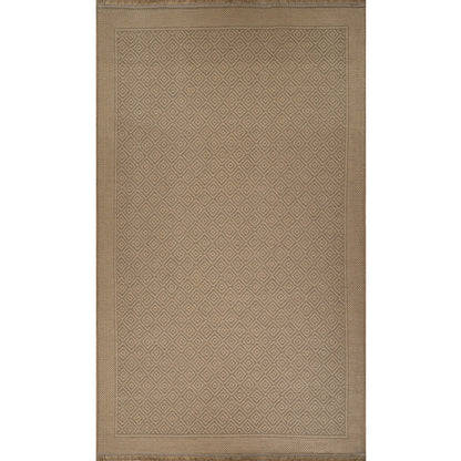 ESHA Cottage Tan/Beige Machine Washable Jute Area Rug Flat