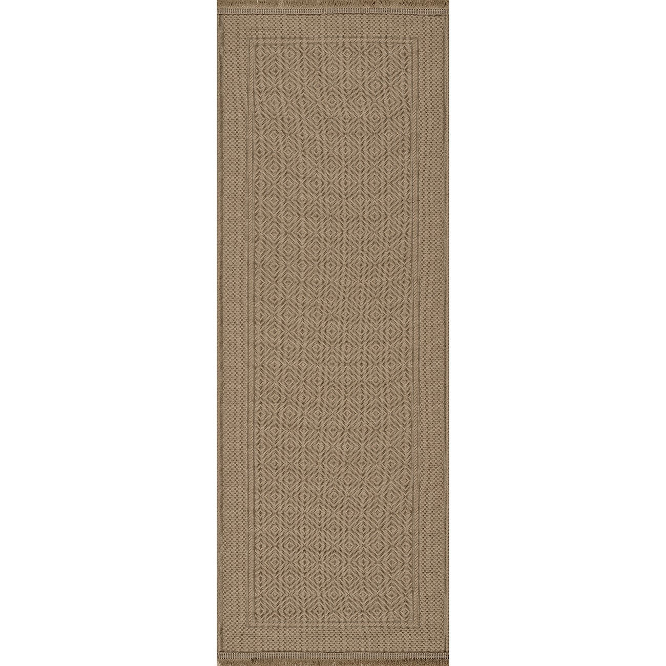 ESHA Cottage Tan/Beige Machine Washable Jute Area Rug Flat
