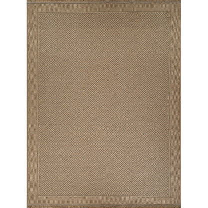 ESHA Cottage Tan/Beige Machine Washable Jute Area Rug Flat