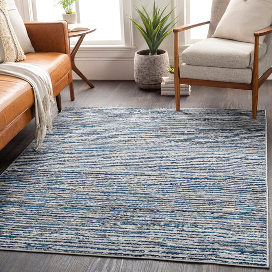 EVAN Scandi Modern Navy Area Rug Roomscene