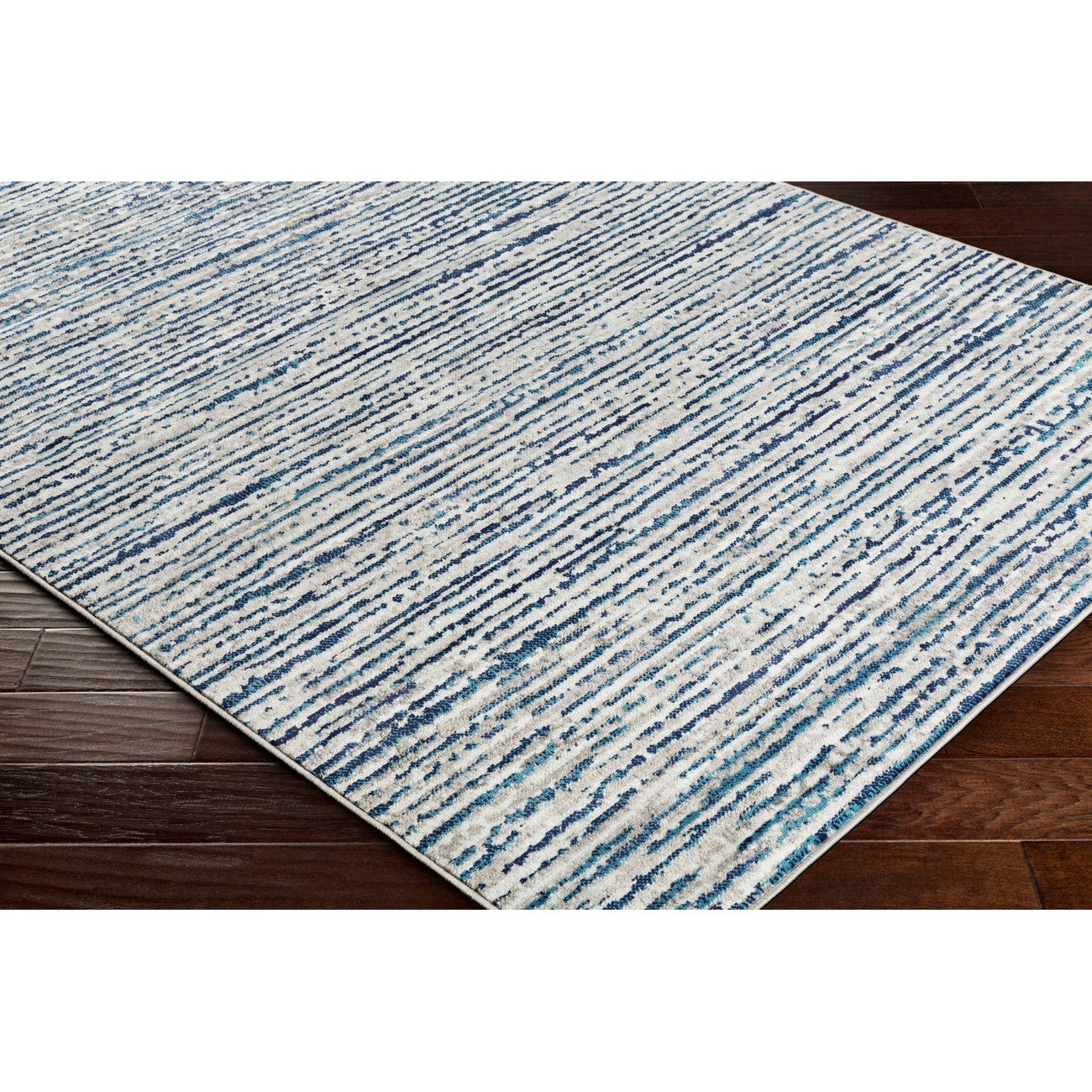 EVAN Scandi Modern Navy Area Rug Corner