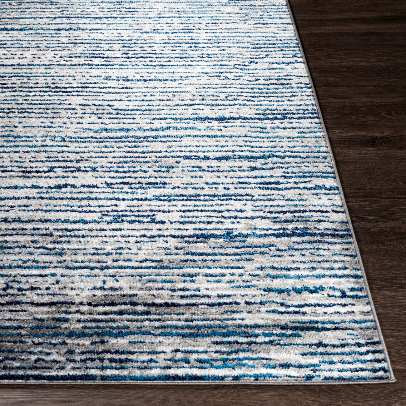 EVAN Scandi Modern Navy Area Rug Front