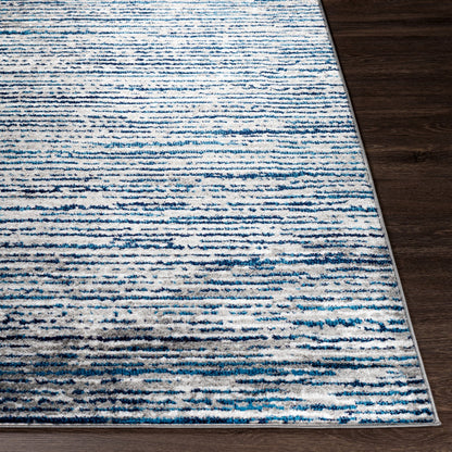 EVAN Scandi Modern Navy Area Rug Front