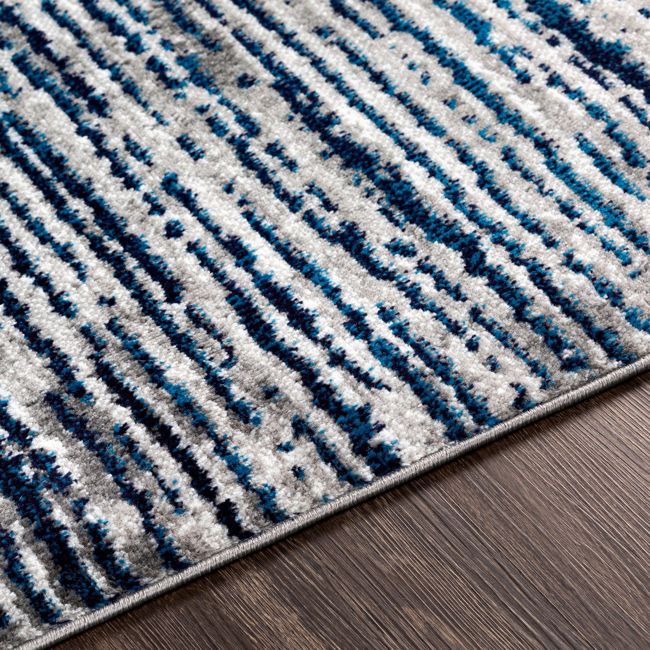 EVAN Scandi Modern Navy Area Rug Texture