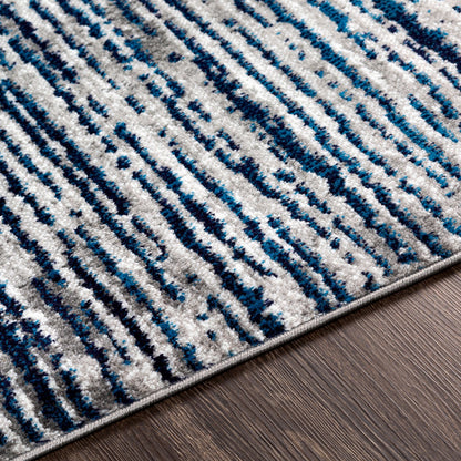 EVAN Scandi Modern Navy Area Rug Texture