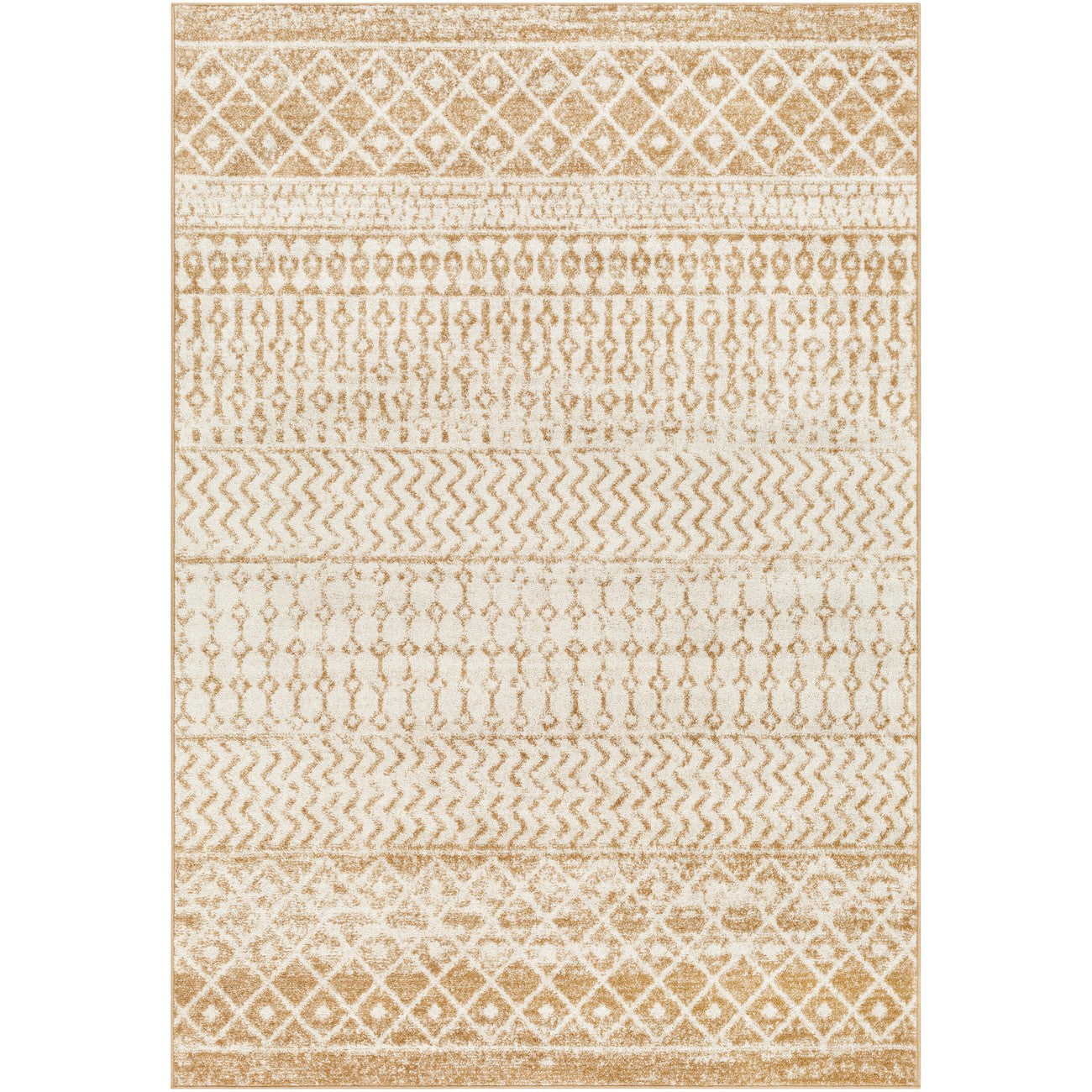 MILA Scandi Geometric Caramel Area Rug Flat
