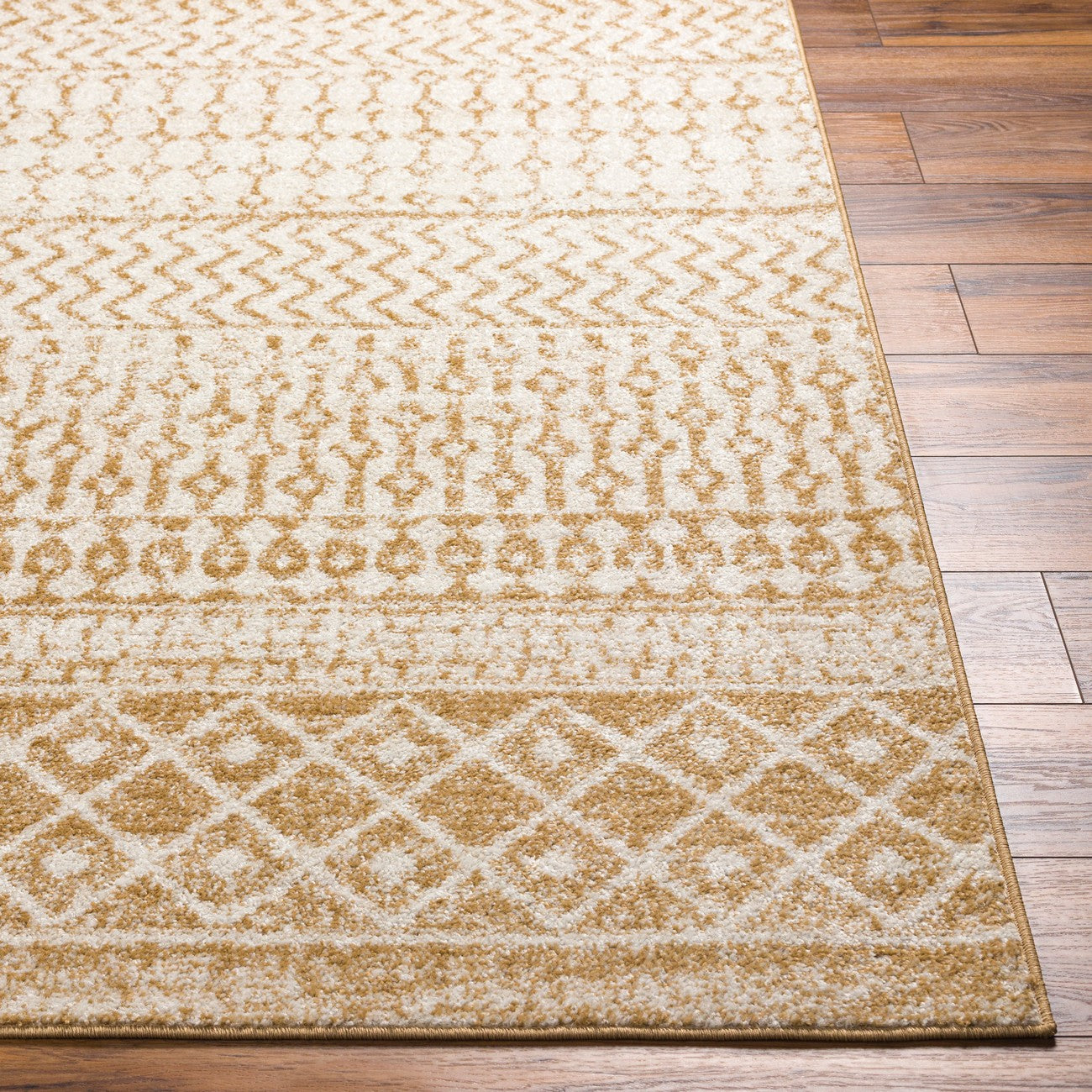 MILA Scandi Geometric Caramel Area Rug Front