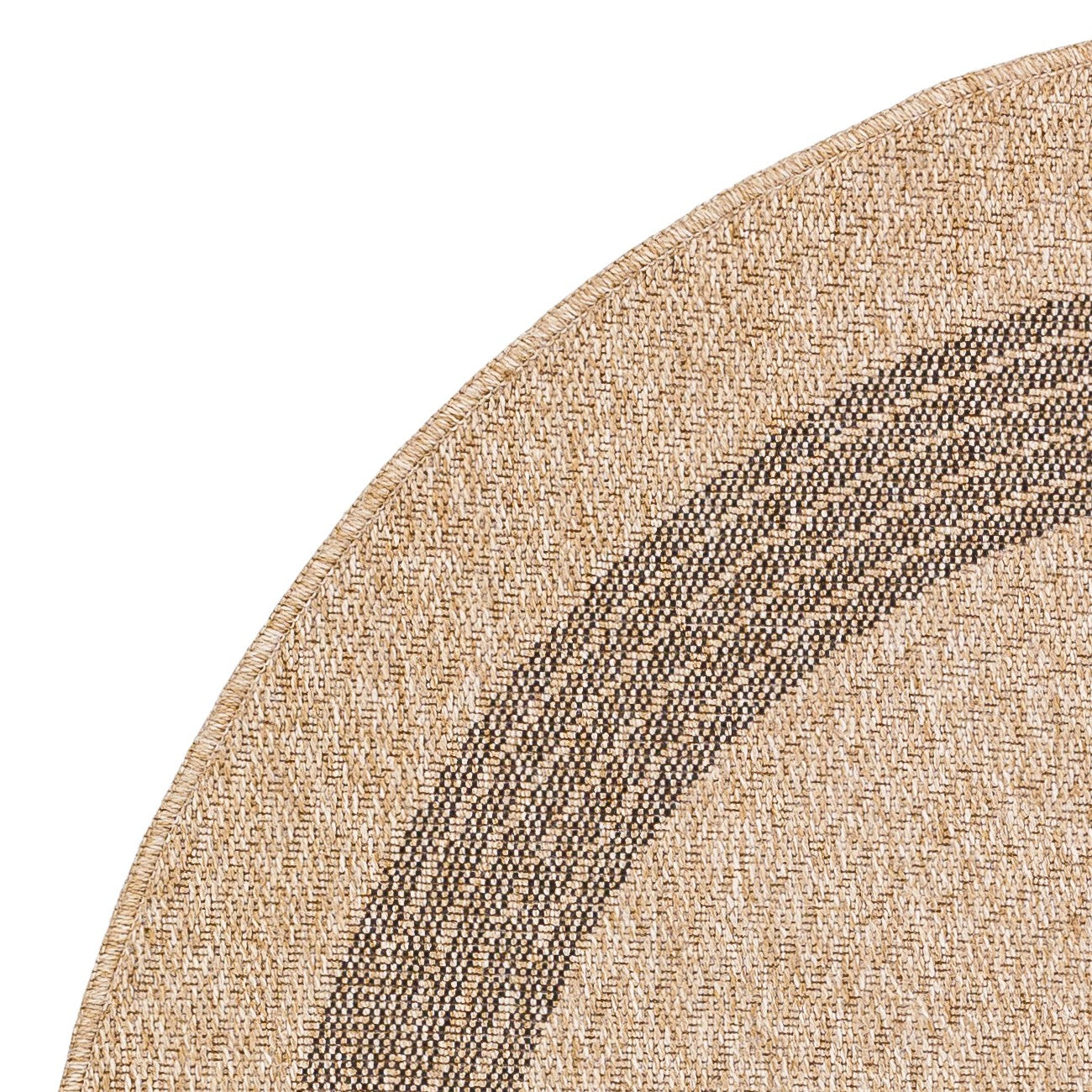 RHONDA Round Indoor & Outdoor Cottage Jute-Look Beige/Brown Area Rug Zoom