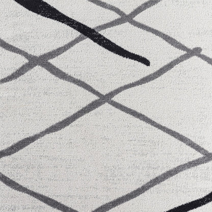 FELICIA Scandi Geometric Grey Area Rug Swatch