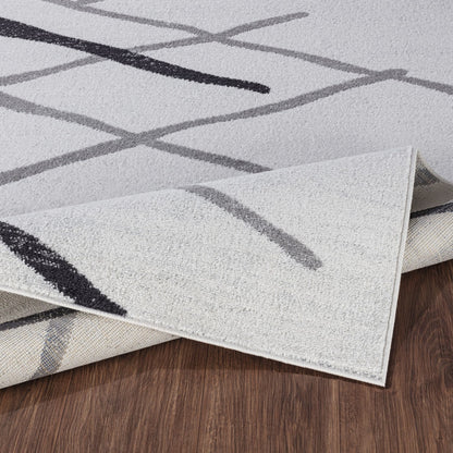 FELICIA Scandi Geometric Grey Area Rug Fold