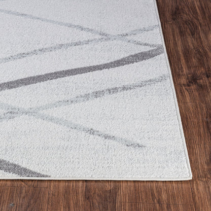 FELICIA Scandi Geometric White Area Rug Front