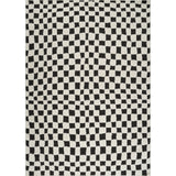 Irina Scandi Modern High Pile Black/Ivory Checkered Rug