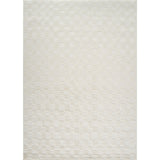 Irina Scandi Modern High Pile Off-White/Ivory Checkered Rug