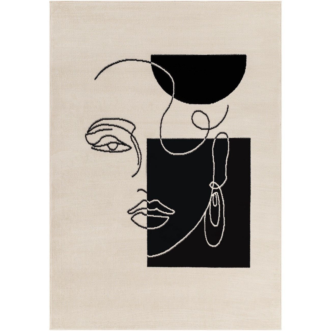 FRANCESCA Scandi Modern Beige Area Rug Flat