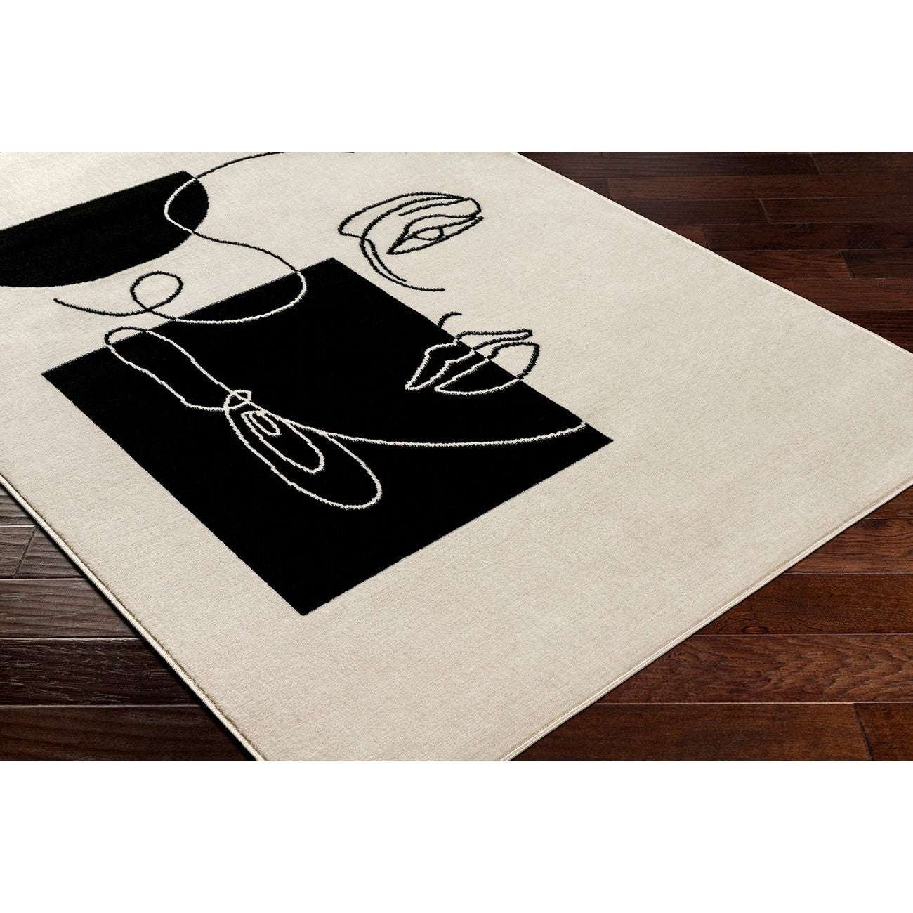 FRANCESCA Scandi Modern Beige Area Rug Corner