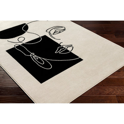 FRANCESCA Scandi Modern Beige Area Rug Corner