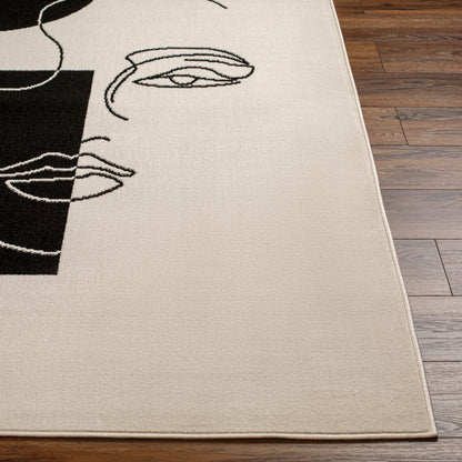 FRANCESCA Scandi Modern Beige Area Rug Front