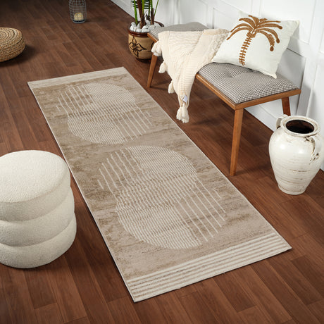 Enso2 Scandi Geometric Brown Rug - Image 2