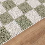 Izaline Machine Washable Modern Shaggy Grass Green Rug