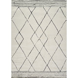 Hannah Berber Modern High Pile Ivory Black Rug