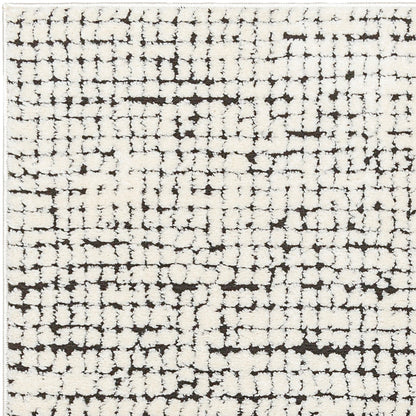 AMANDINE Scandi Modern High Pile Ivory/Black Area Rug Zoom
