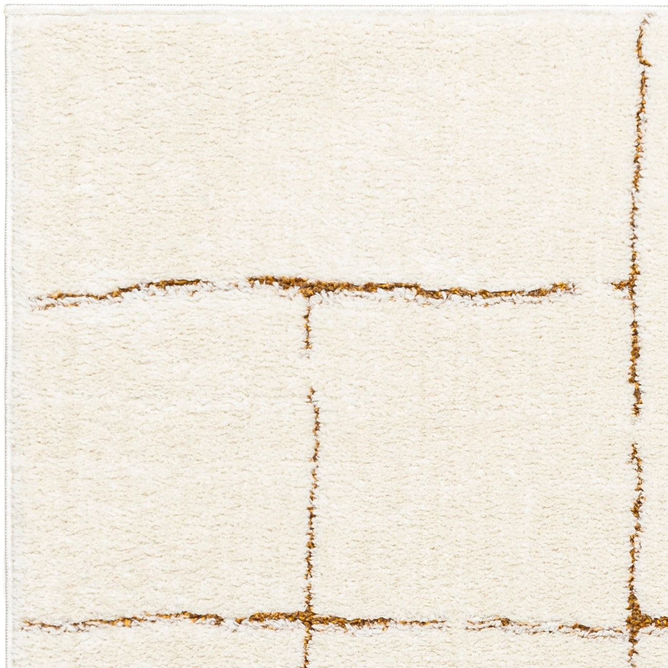 AVA Scandi Modern High Pile Ivory/Brown Area Rug Zoom