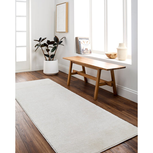 AVA Scandi Modern High Pile Ivory/Off-White Area Rug Roomscene