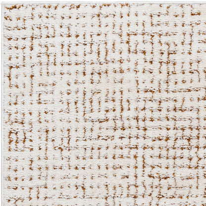 AMANDINE Scandi Modern High Pile Ivory/Brown Area Rug Zoom