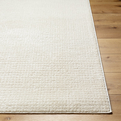 AMANDINE Scandi Modern High Pile Ivory/Off-White Area Rug Front