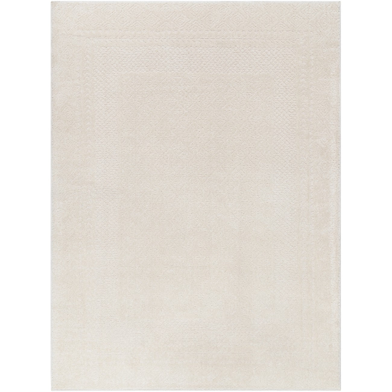 AMBRE Scandi Modern High Pile Ivory/Off-White Area Rug Flat