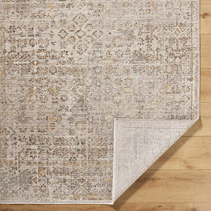 GABRY Galey Alix x Livabliss Vintage Traditional Oriental Boho Brown/Taupe Area Rug Fold