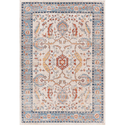 GALILEA Indoor & Outdoor Traditional Boho Burnt Orange Area Rug Flat