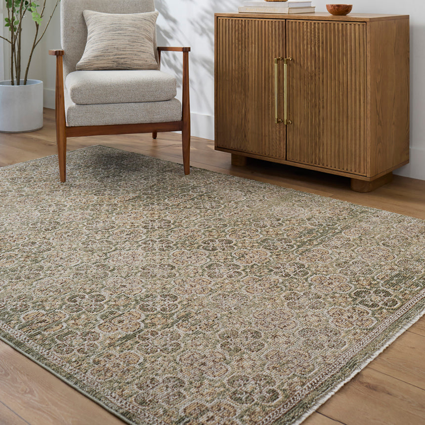 Myrtle Avenue II Galey Alix x Livabliss Vintage Oriental Boho Olive Rug