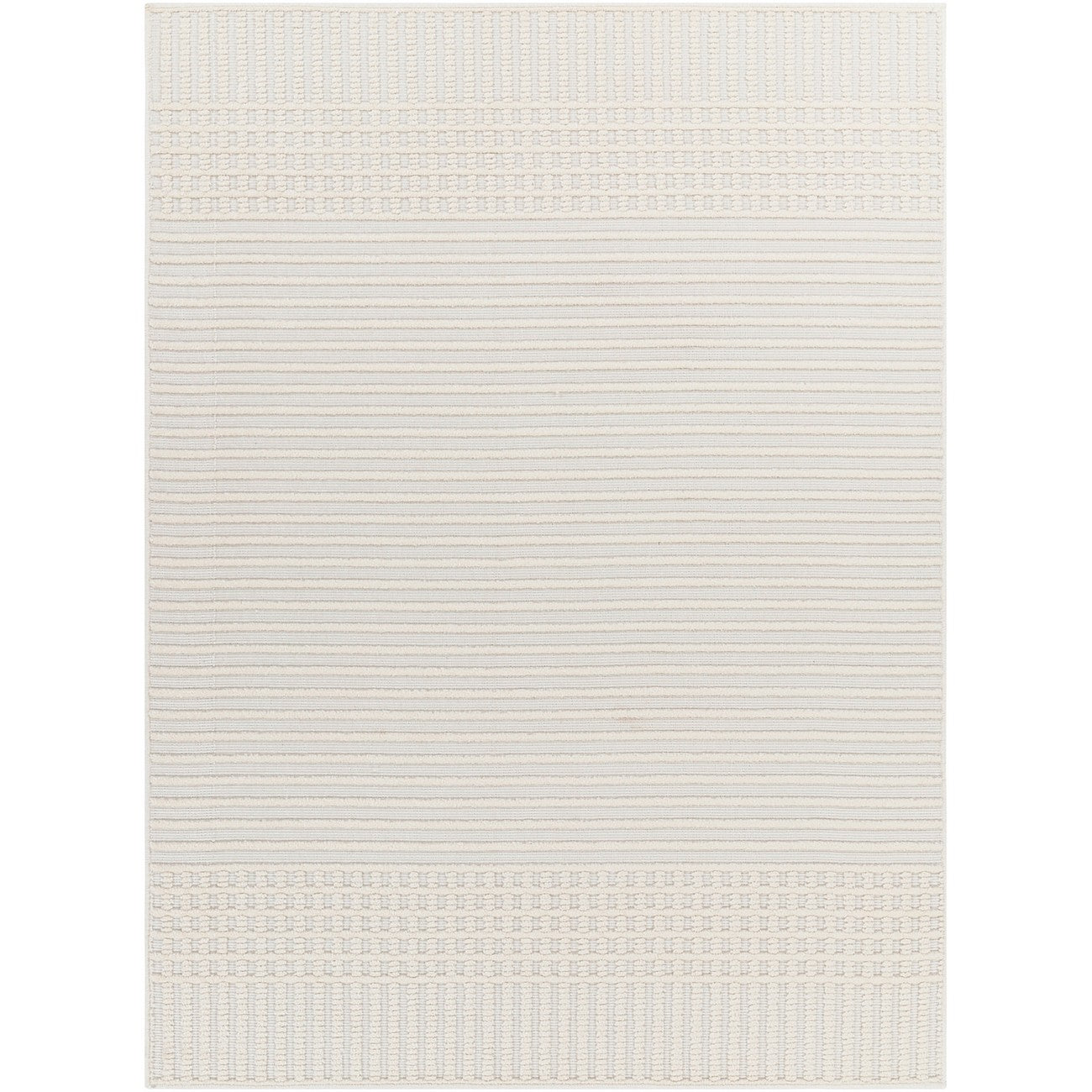 GAURI Machine Washable Modern Ivory Area Rug Flat