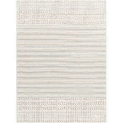 GAURI Machine Washable Modern Ivory Area Rug Flat