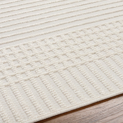GAURI Machine Washable Modern Ivory Area Rug Texture