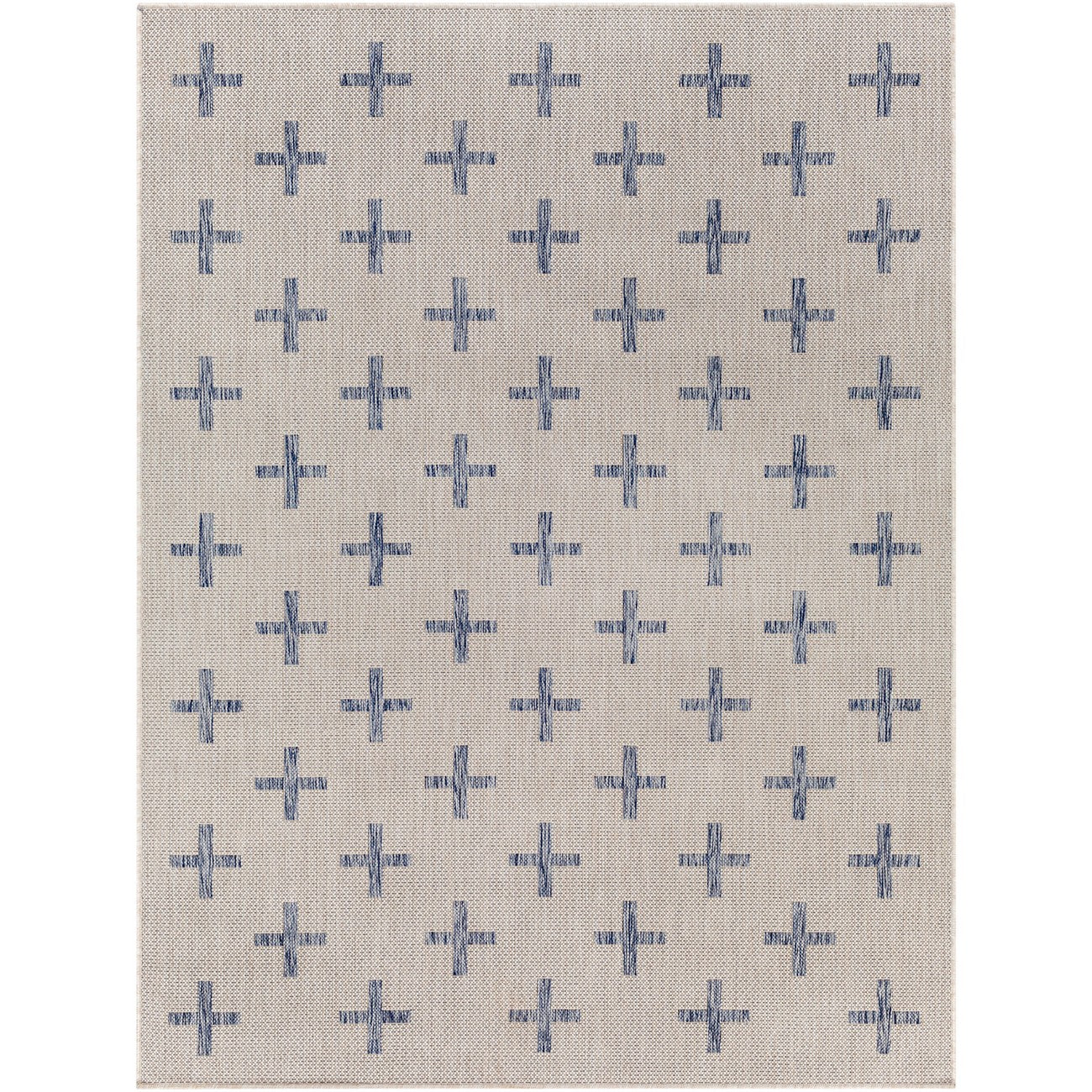 GAVINA Indoor & Outdoor Global Dark Blue Area Rug Flat