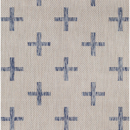 GAVINA Indoor & Outdoor Global Dark Blue Area Rug Swatch