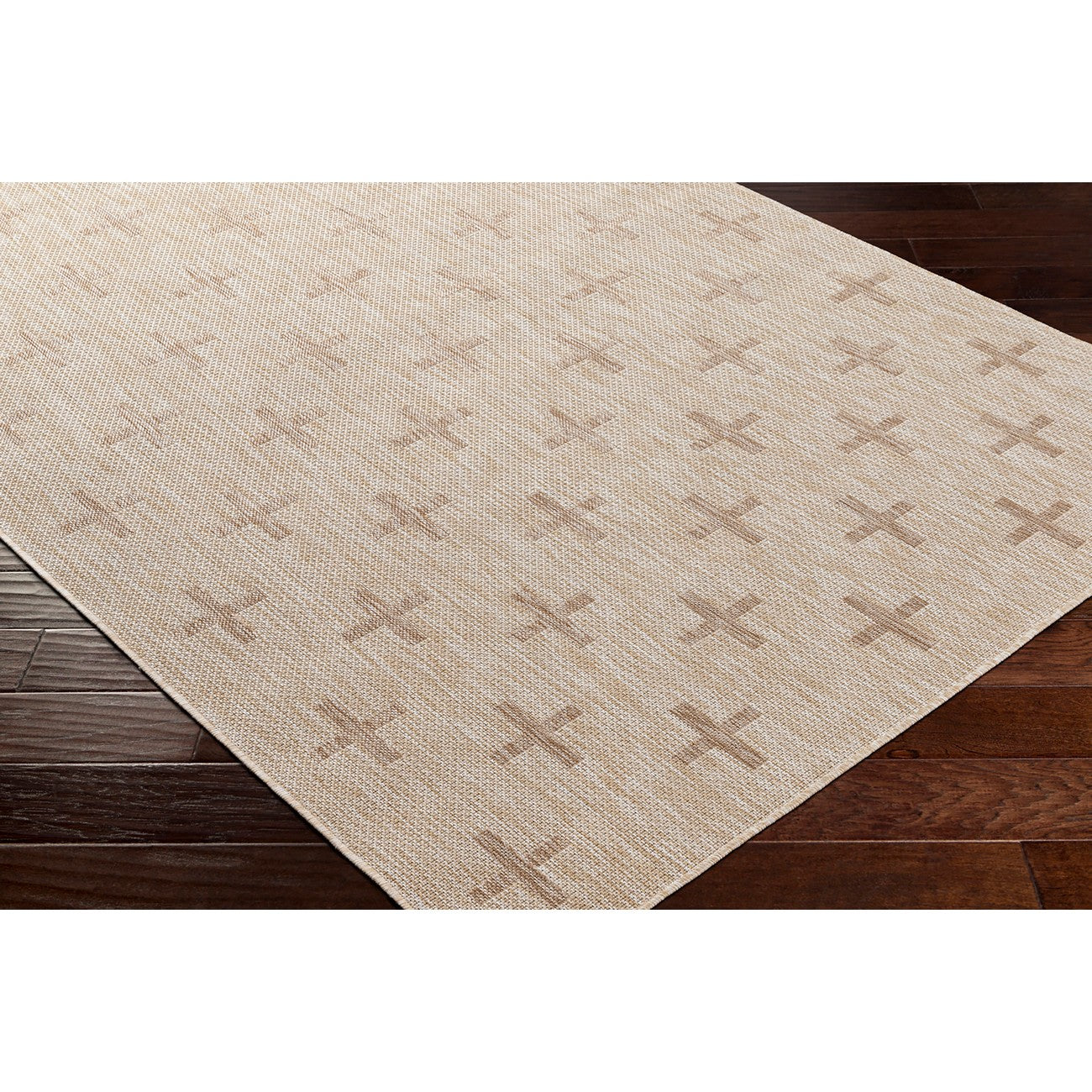 GAVINA Indoor & Outdoor Global Jute-Look Brown Area Rug Corner