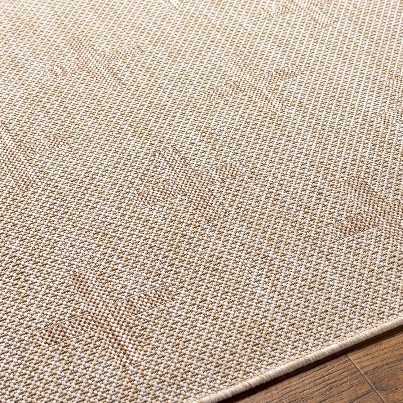 GAVINA Indoor & Outdoor Global Jute-Look Brown Area Rug Texture