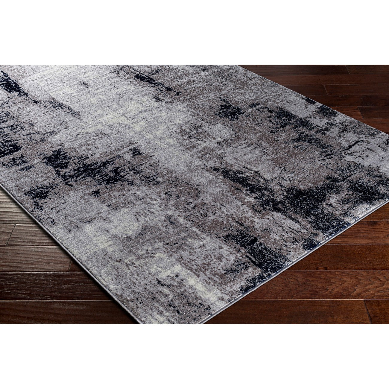 GIULIA Abstract Modern Marble Grey Area Rug Corner