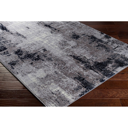 GIULIA Abstract Modern Marble Grey Area Rug Corner