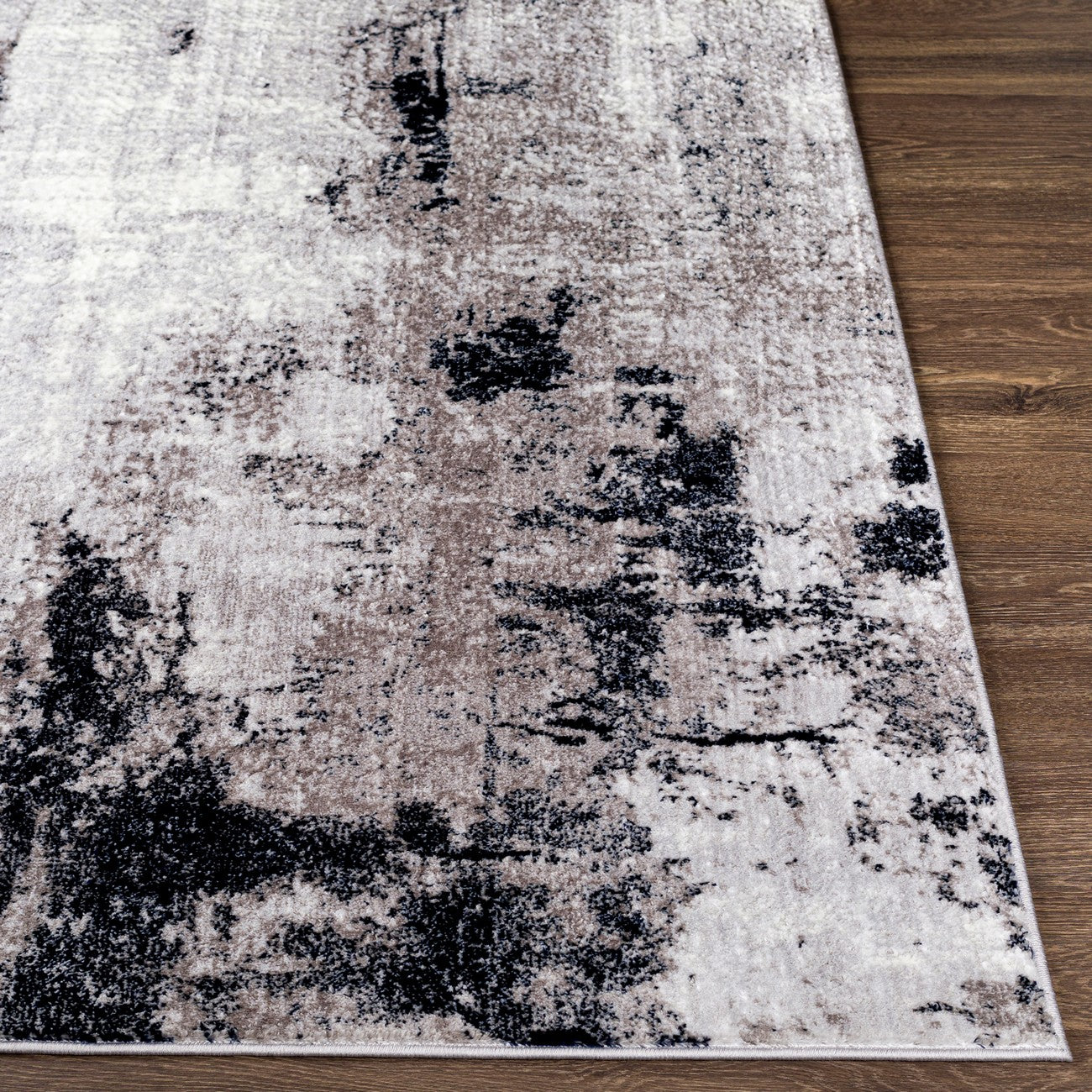 GIULIA Abstract Modern Marble Grey Area Rug Front