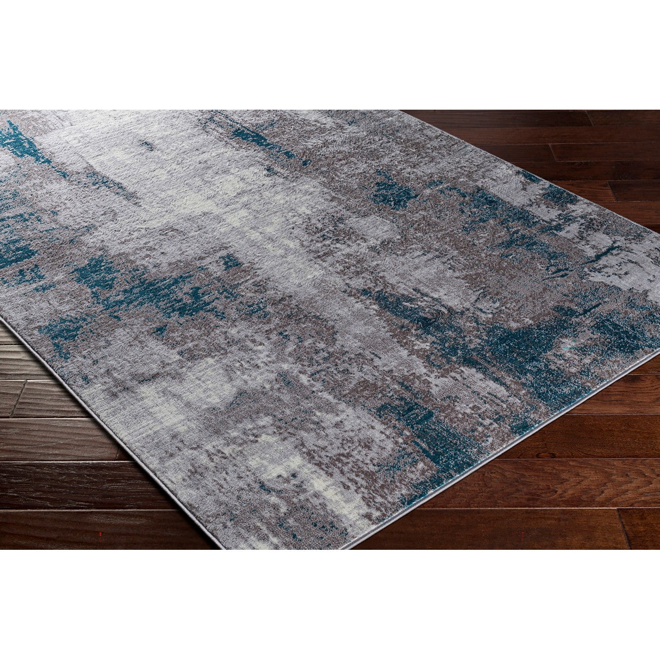 GIULIA Abstract Modern Marble Medium Grey Area Rug Corner
